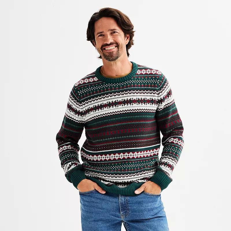 Mens Sonoma Goods For Life Fair Isle Crewneck Sweater Product Image