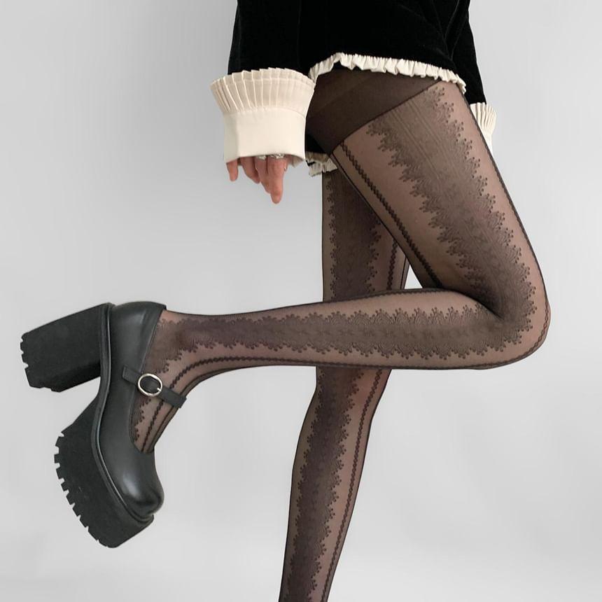 Patterned Sheer Tights Product Image