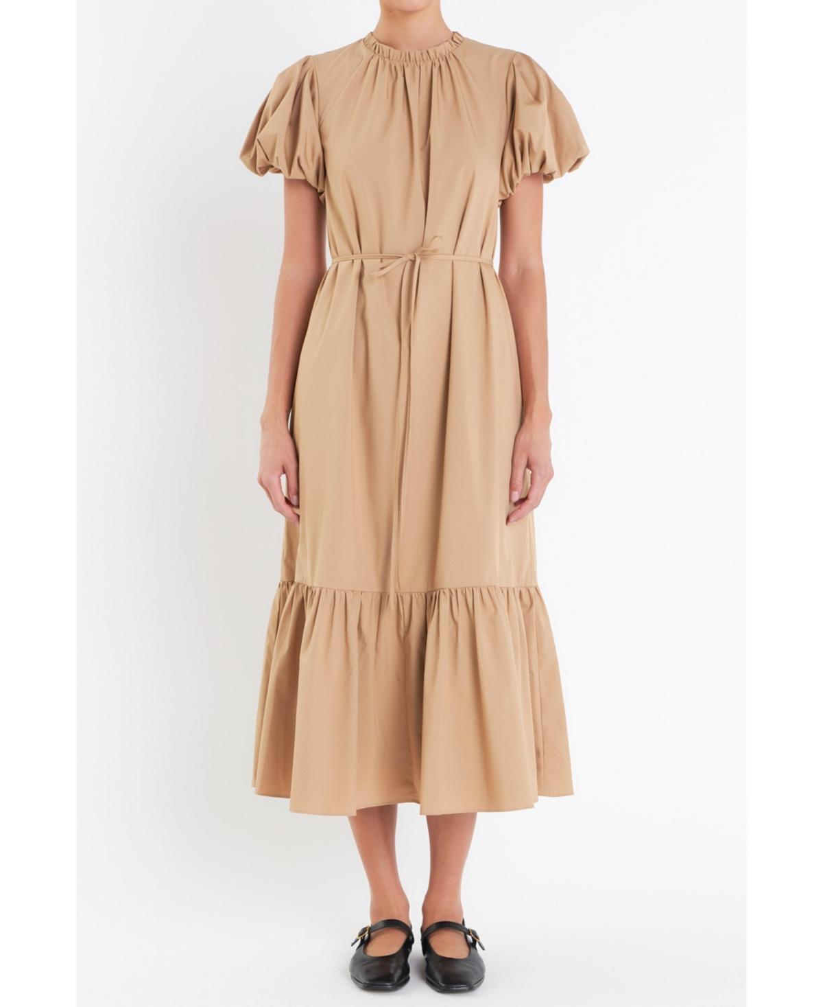 Women's Skinny Belted Midi Dress Product Image