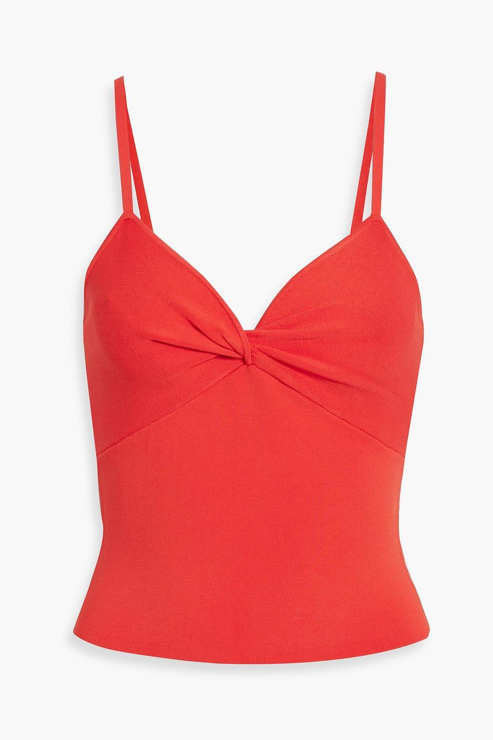 ALICE AND OLIVIA Alice + Olivia Rhona Twist Front Tank In Red product image