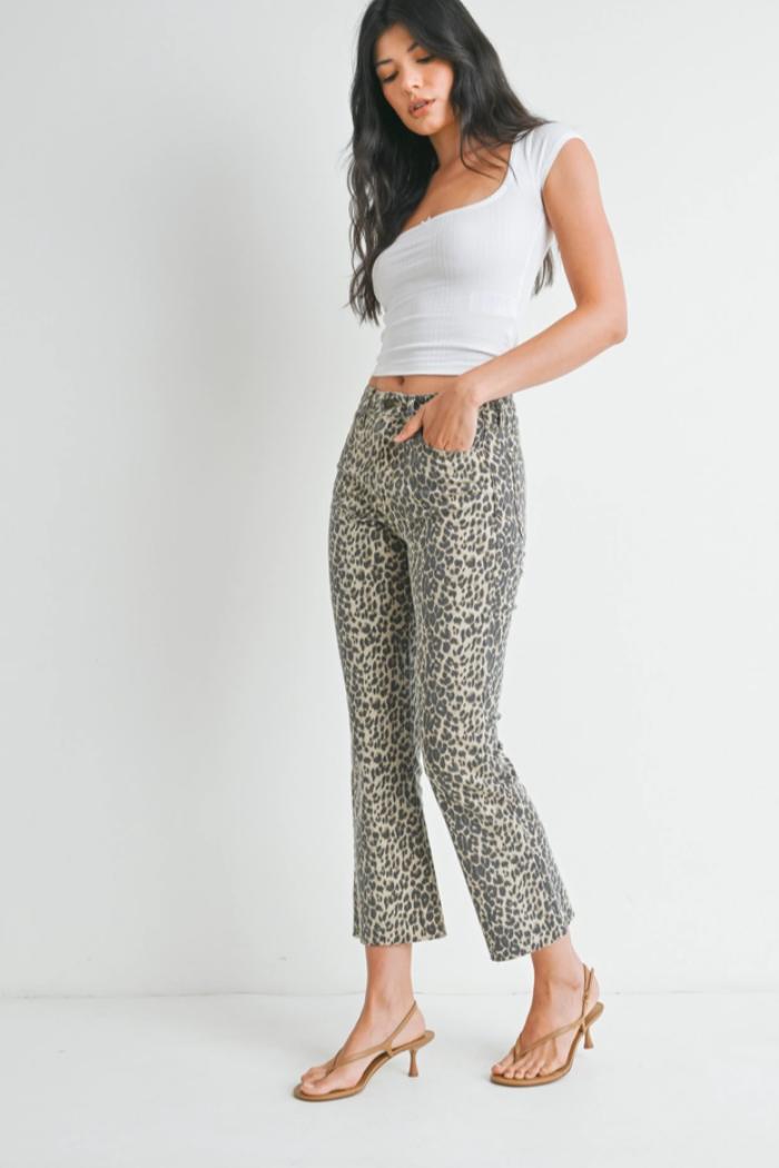 Leopard  High Rise Tonal Crop Flare Product Image