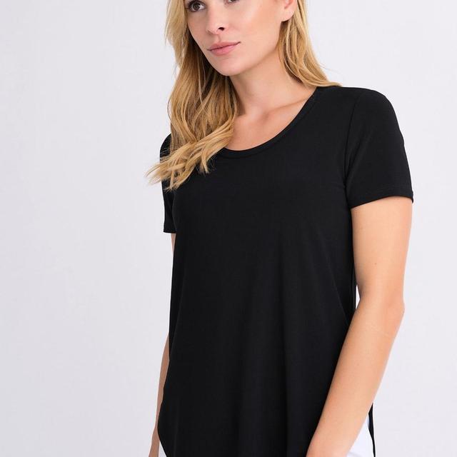 Short Sleeve Silky Knit Top - 183220S Product Image