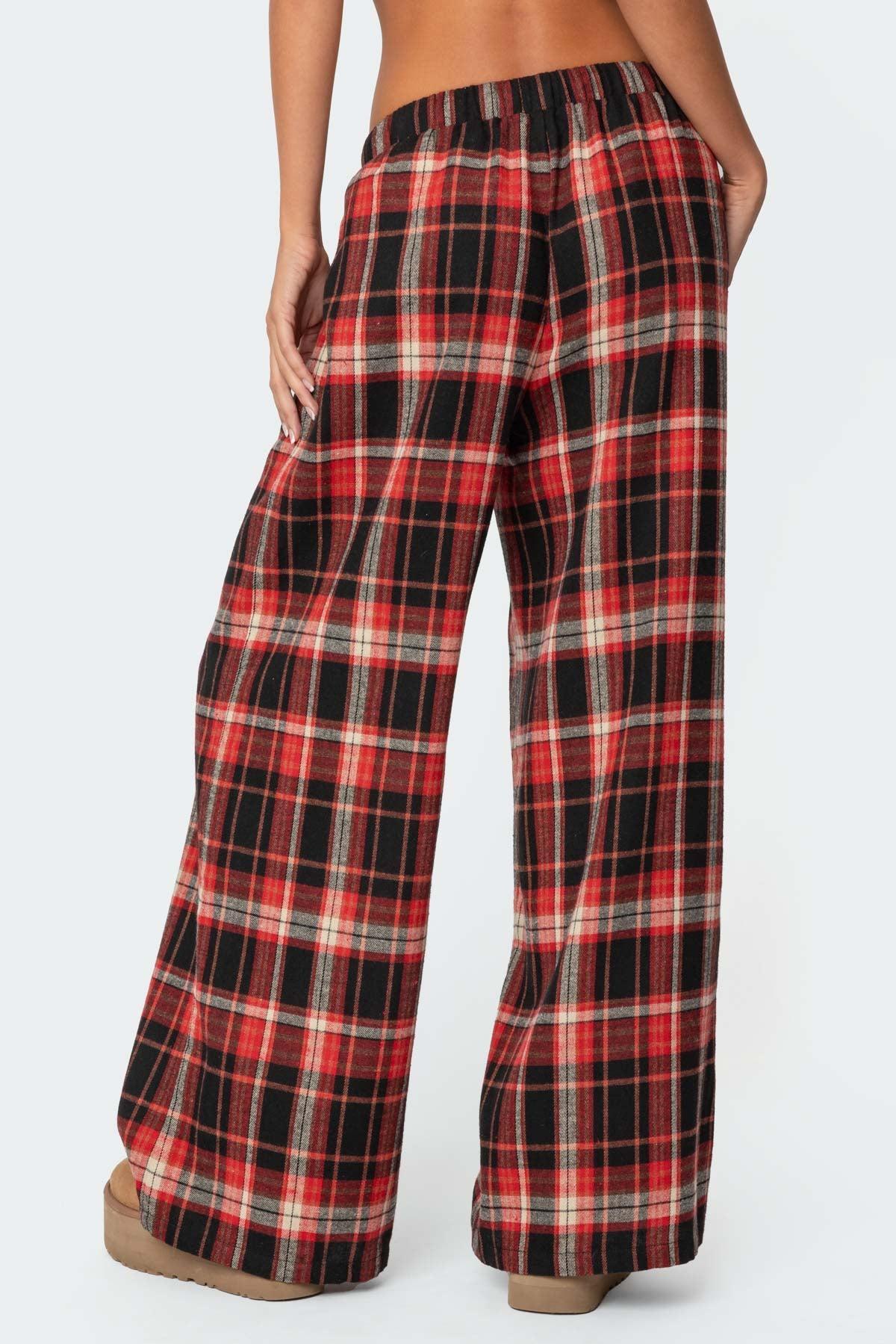 Lounge Around Plaid Wide Leg Pants product image