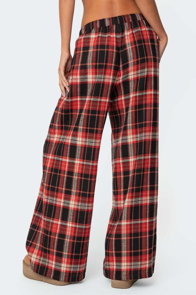 Lounge Around Plaid Wide Leg Pants Product Image