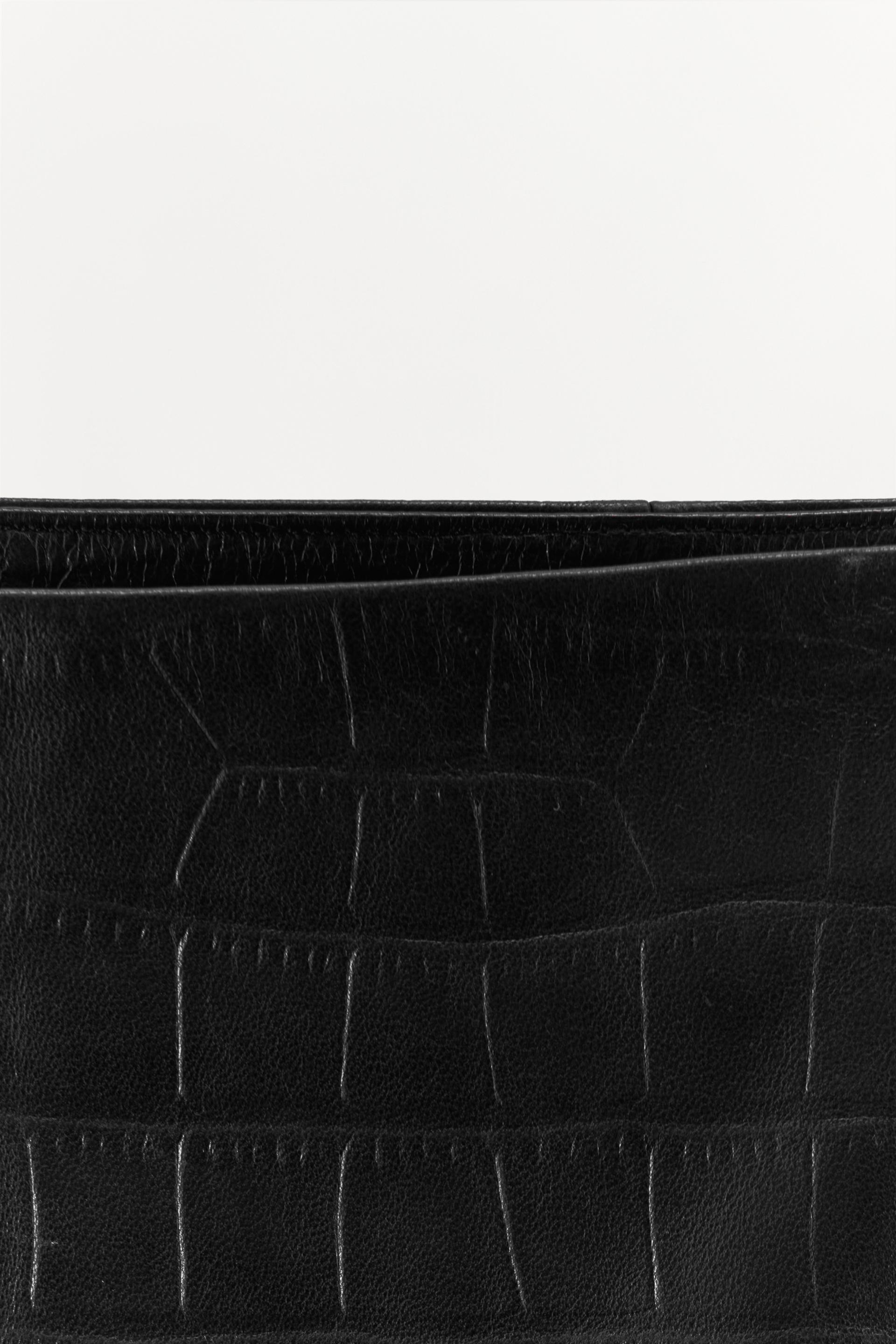 EMBOSSED LEATHER MINI SKIRT Product Image