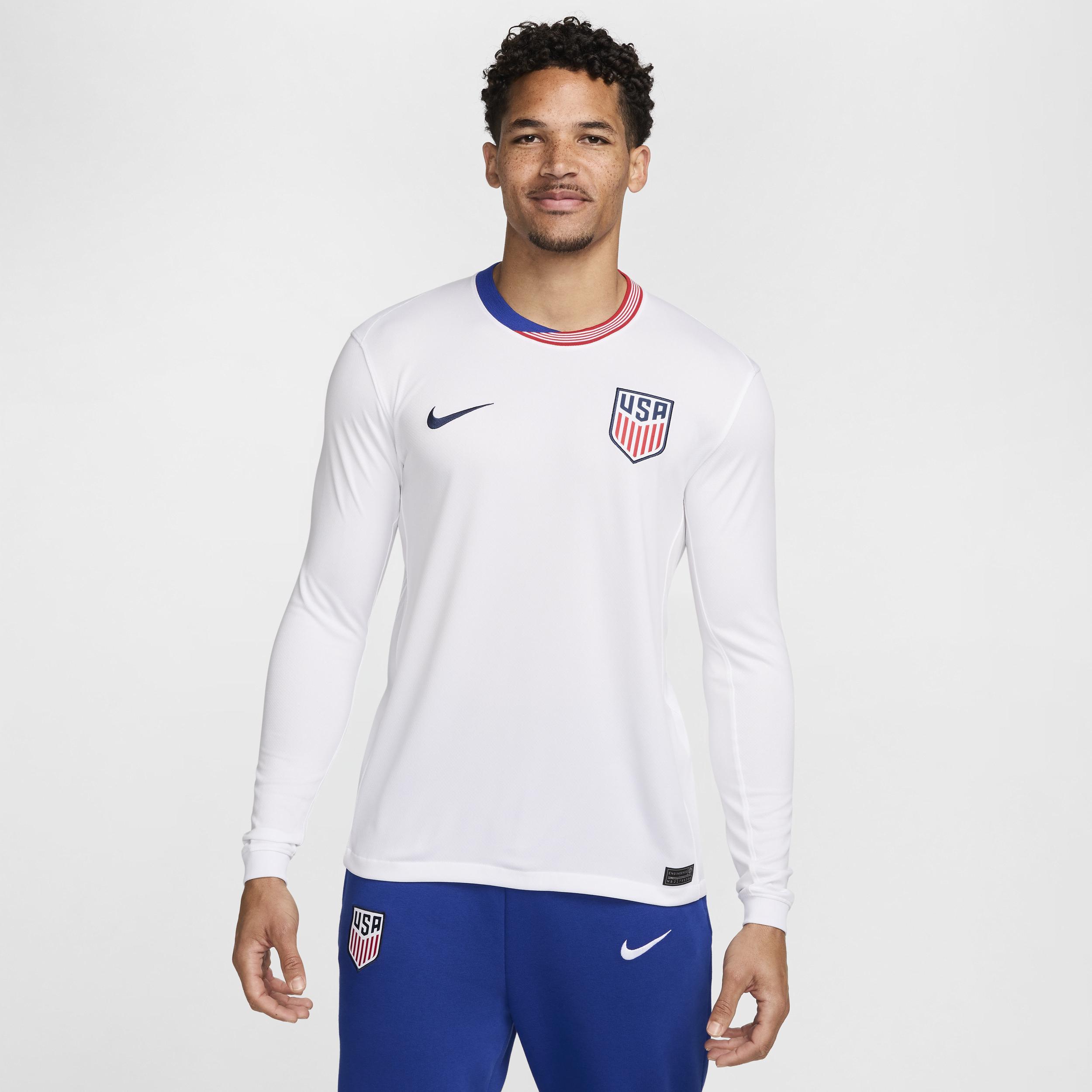 Nike Mens White Usmnt 2024 Home Replica Long Sleeve Jersey - White Product Image