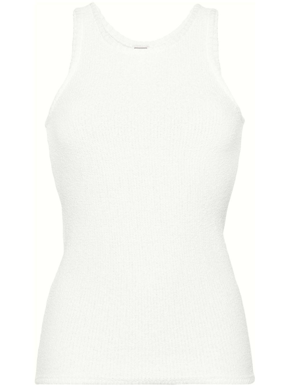 TOTÊME Bouclé Knit Tank Top In White Product Image