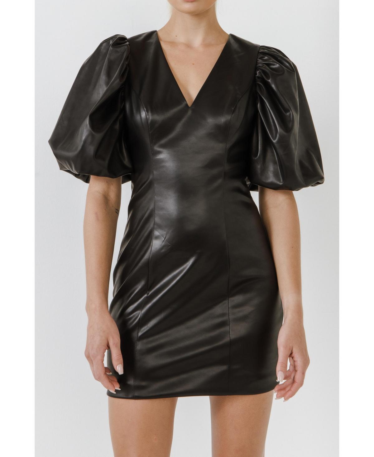 Womens Pu Fitted Mini Dress Product Image