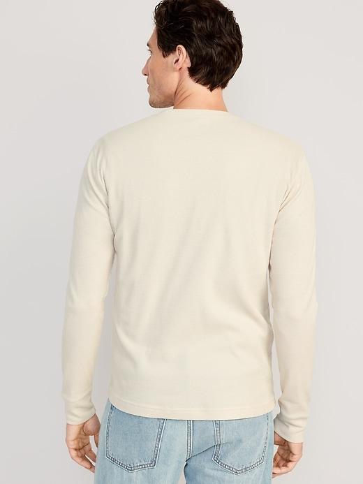 Waffle-Knit Henley T-Shirt Product Image