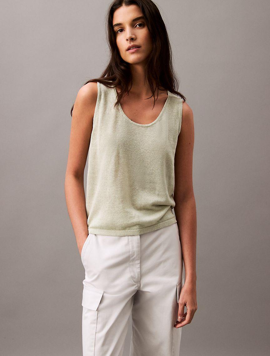 Linen Blend Sweater Tank Top Product Image