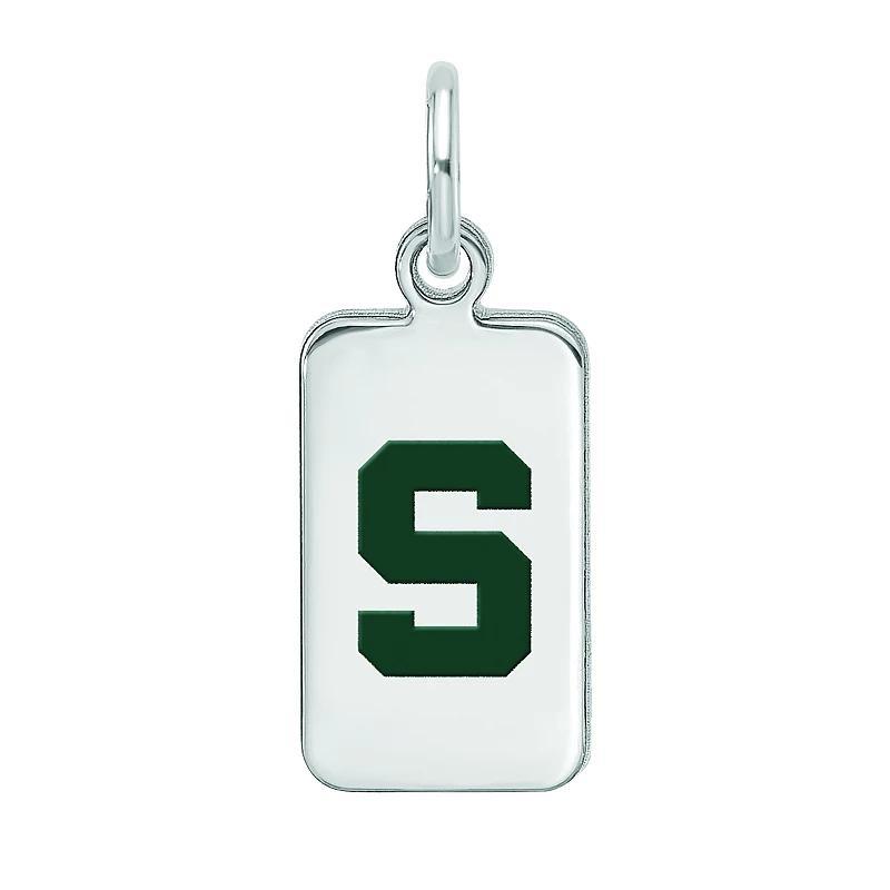 LogoArt Sterling Silver Michigan State Enamel Tag Pendant, Womens Product Image