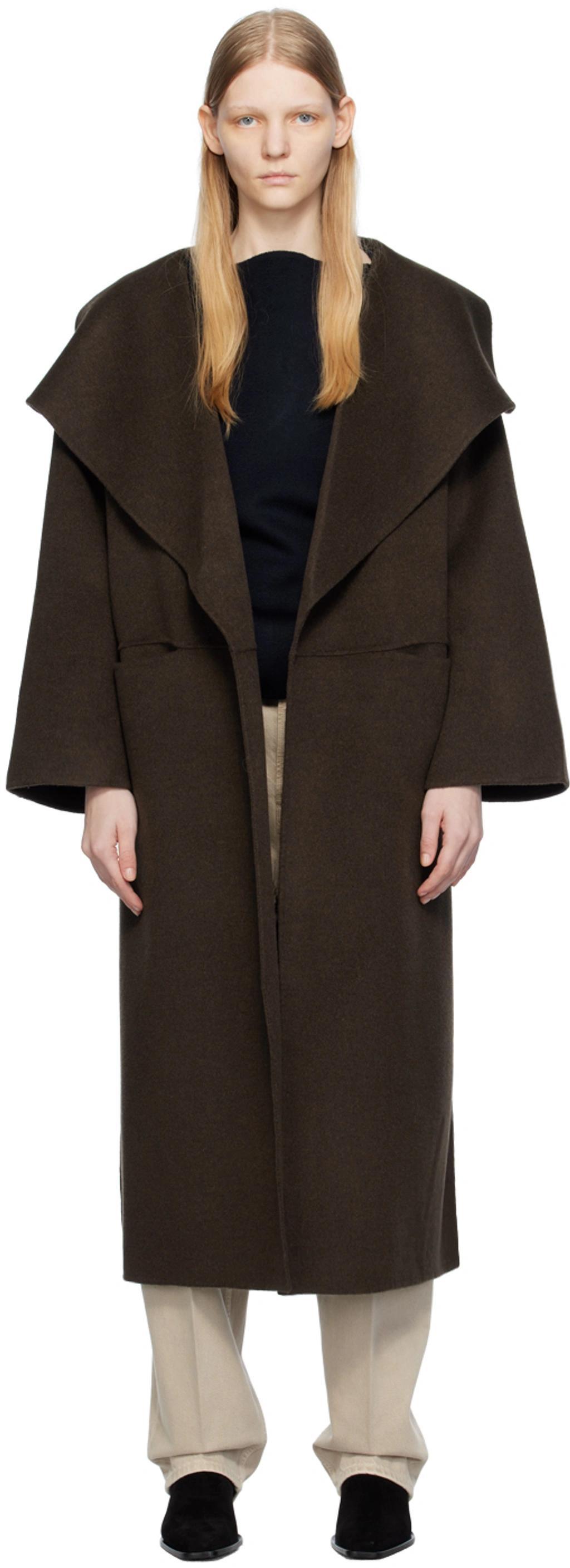 Signature Wool-cashmere Coat In 021 Chocolate Product Image