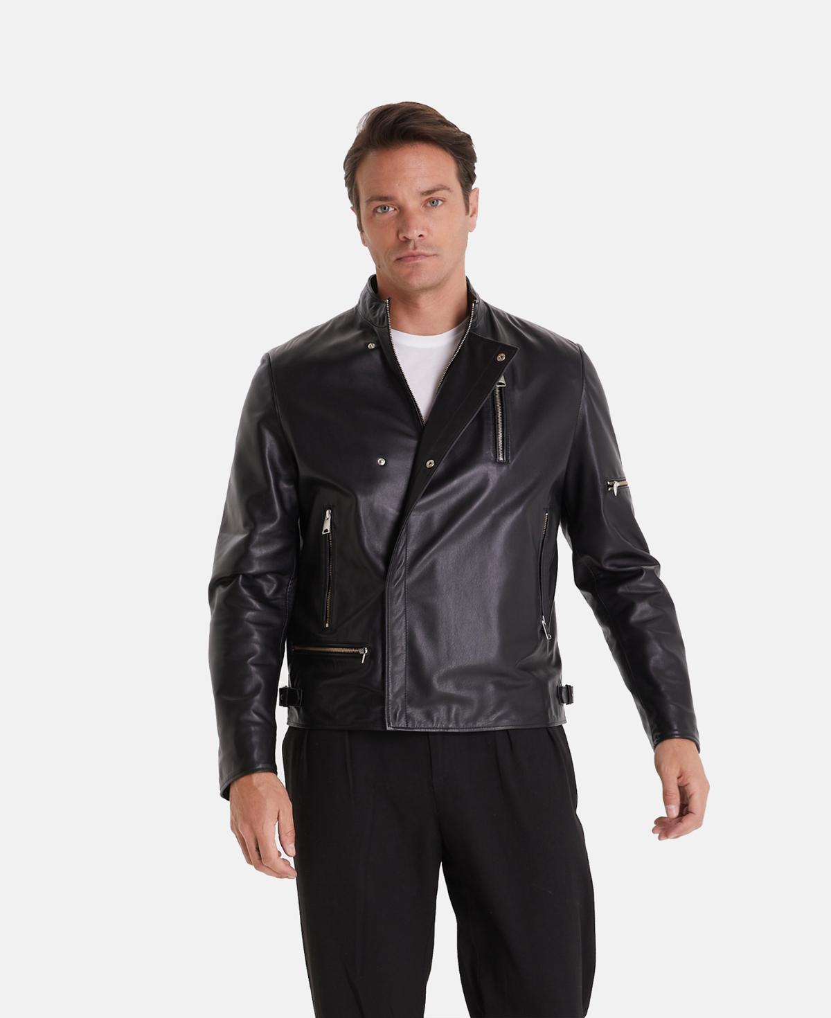 Furniq Uk Mens Genuine Leather Jacket Black Product Image