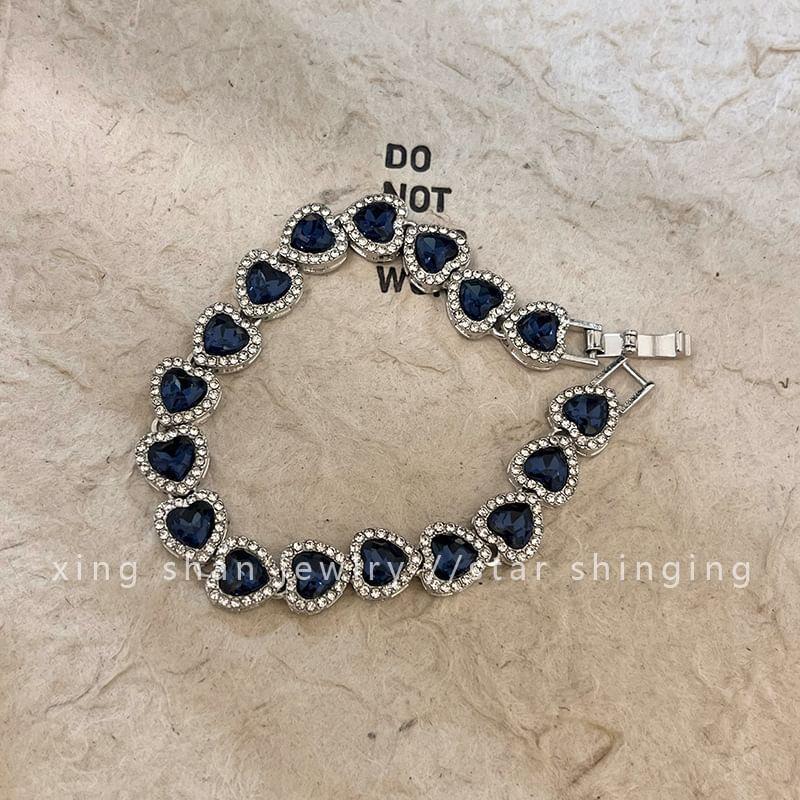 Rhinestone Heart Bracelet Product Image