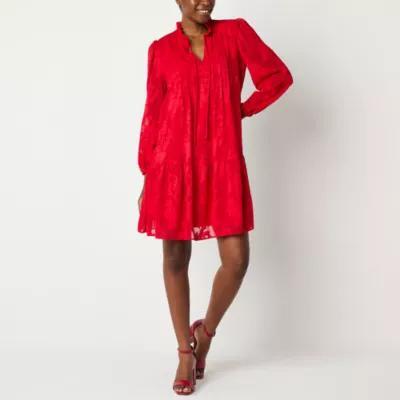 Maia Petite Long Sleeve Floral Shift Dress Product Image