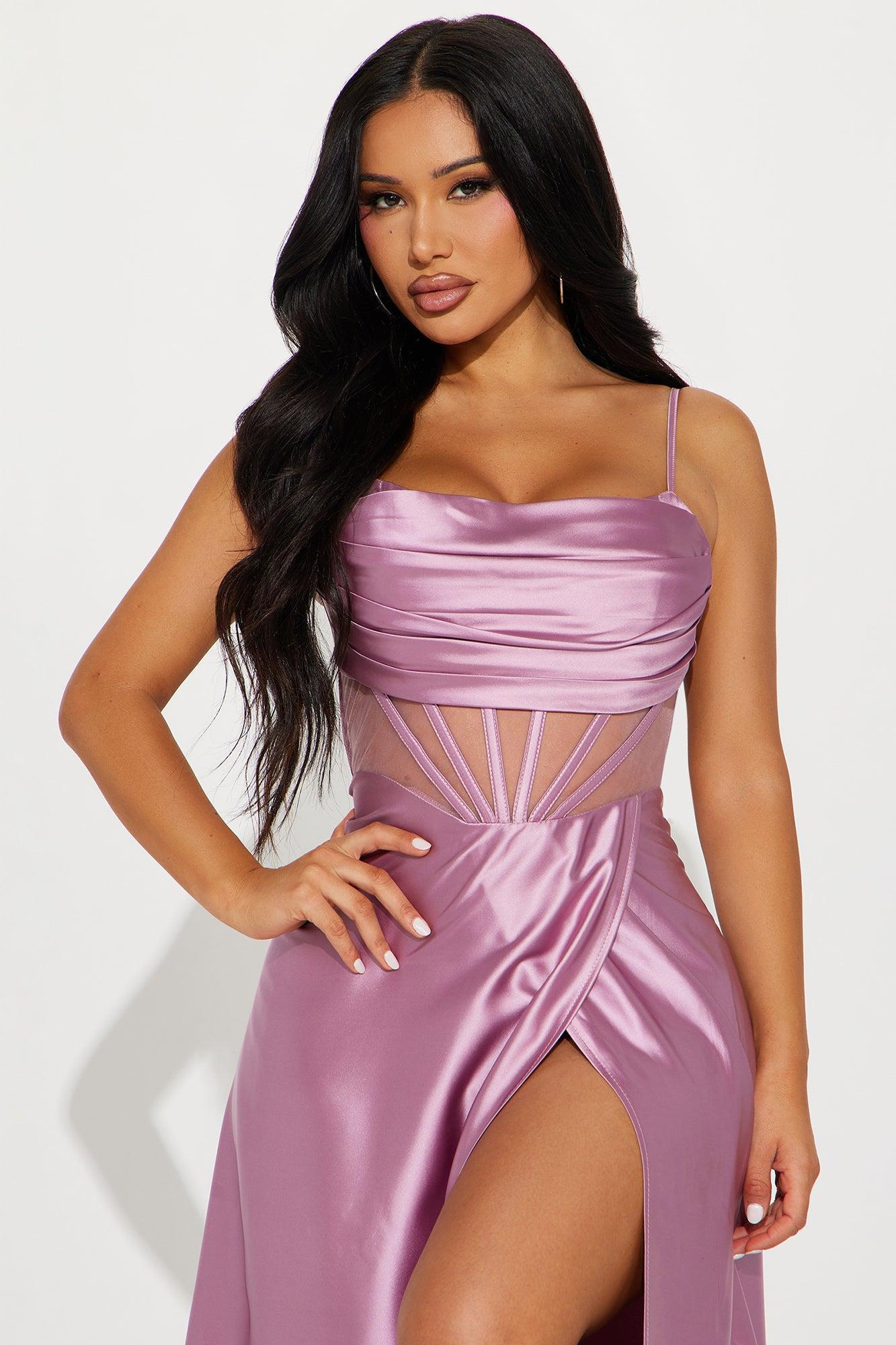 Kaylee Satin Gown - Mauve Product Image