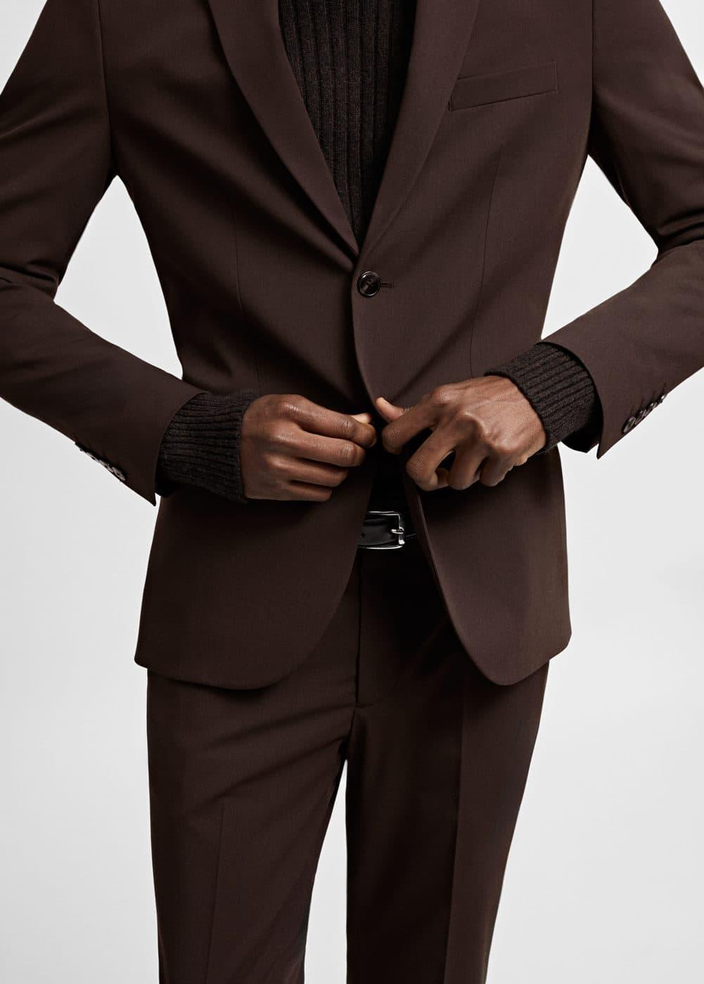 MANGO MAN - Super slim-fit suit blazer in stretch fabric brownMen Product Image