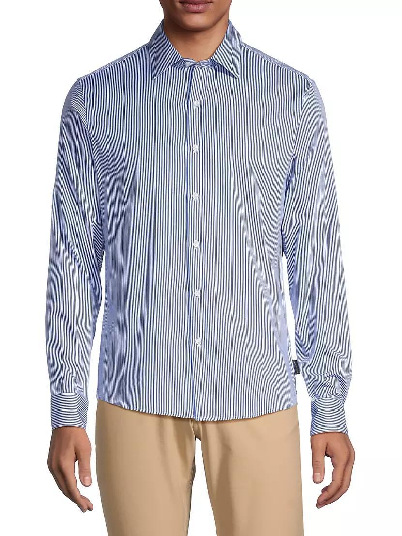 Striped Button-Front Slim-Fit Shirt Product Image