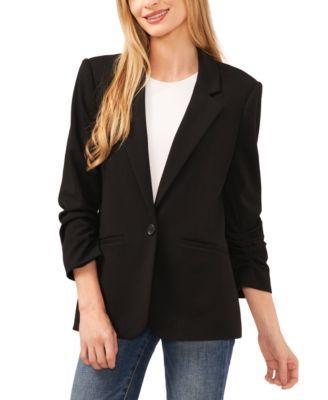 CeCe Relaxed 3/4 Sleeve Blazer (New Ivory) Women's Jacket Product Image