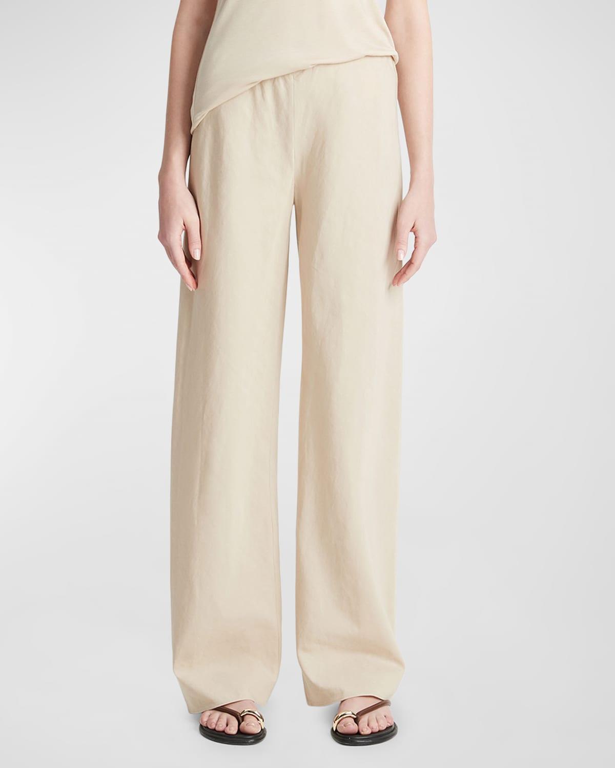 Womens Cotton-Blend Straight-Leg Pants Product Image