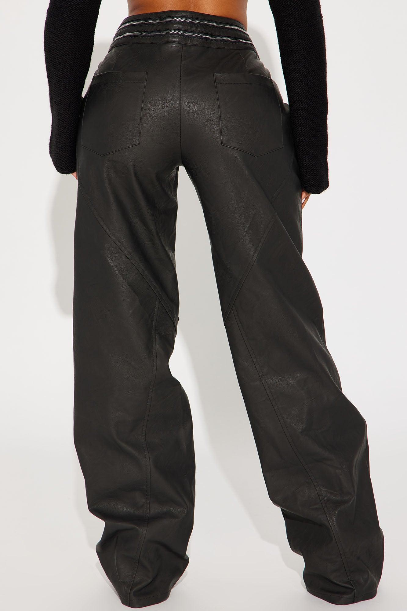 Stella High Rise Faux Leather Pant - Black Product Image