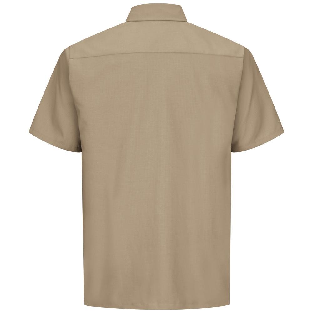 Red Kap Men's Short Sleeve Solid Rip Stop Shirt, Khaki - X Large Product Image