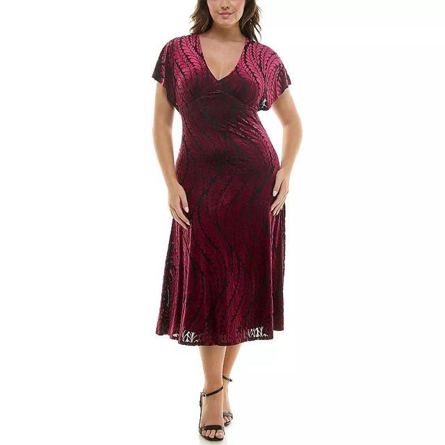 Plus Size Taylor Velvet Burnout Dolman Sleeve Dress, Womens Product Image