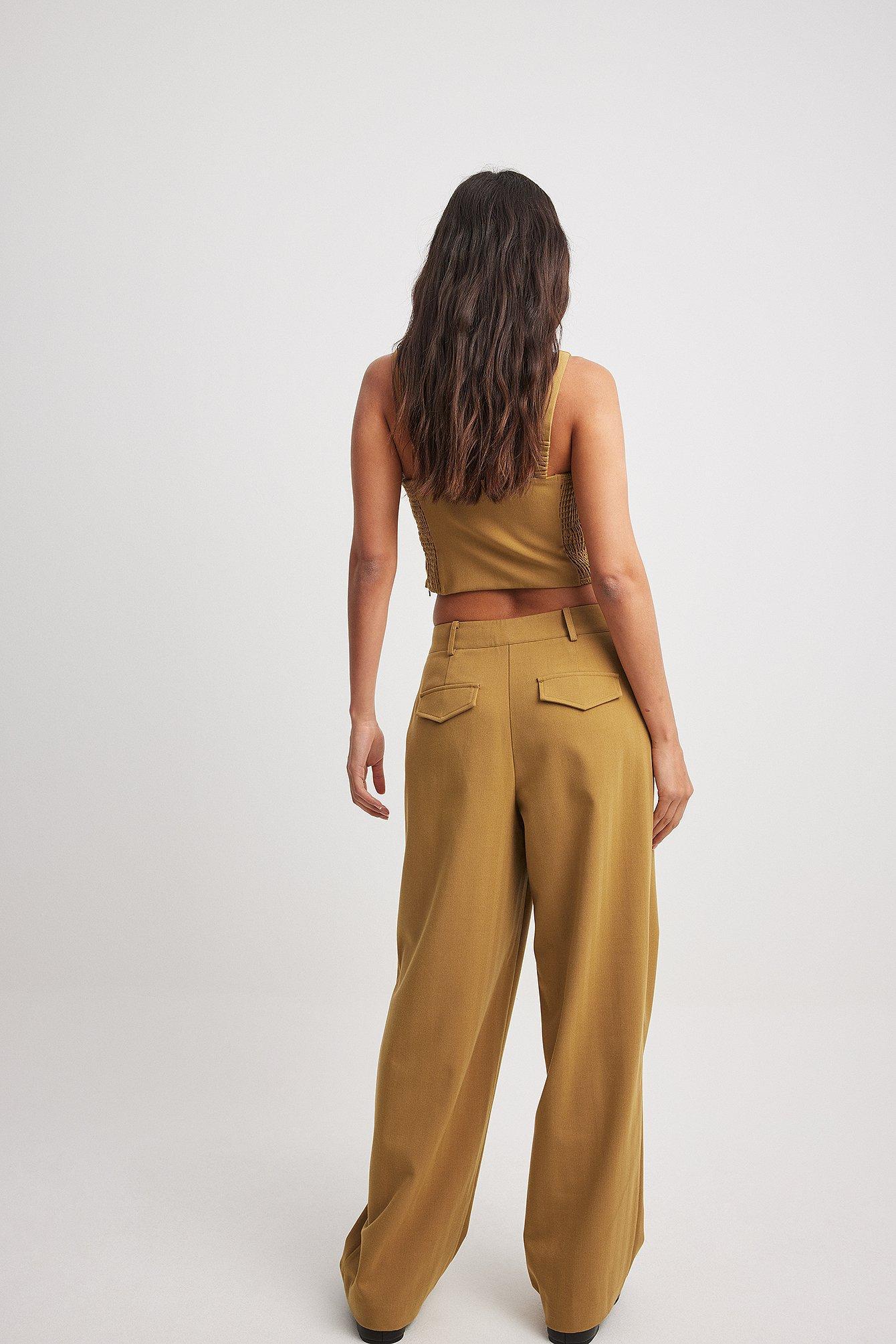 Pleated Mid Waist Pants Product Image