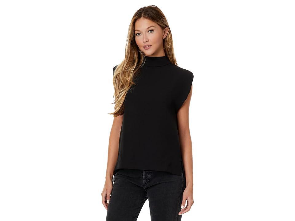 English Factory Mock Neck Shoulder Pad Top Women's Clothing Product Image