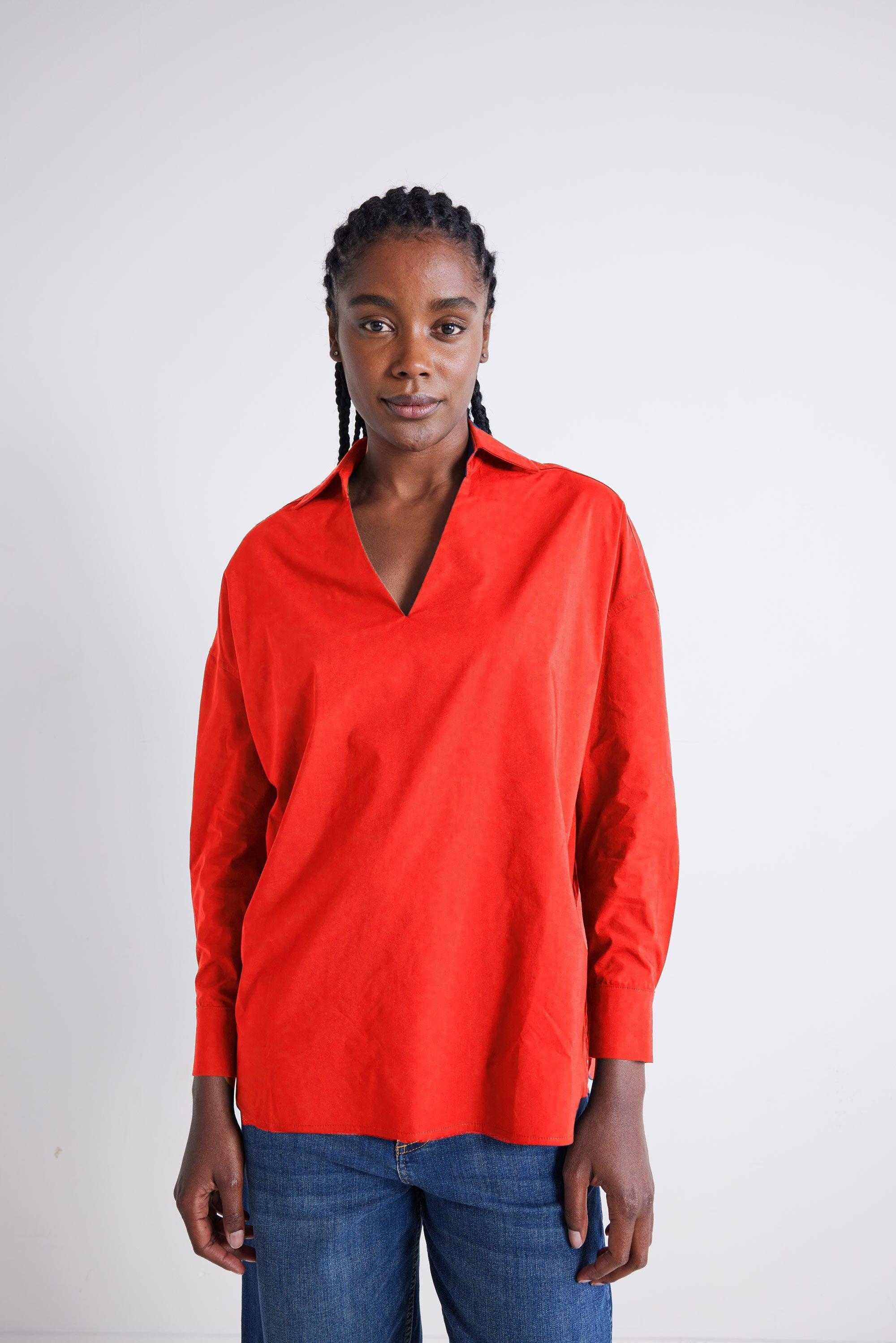 The Popover Poplin Blouse Product Image