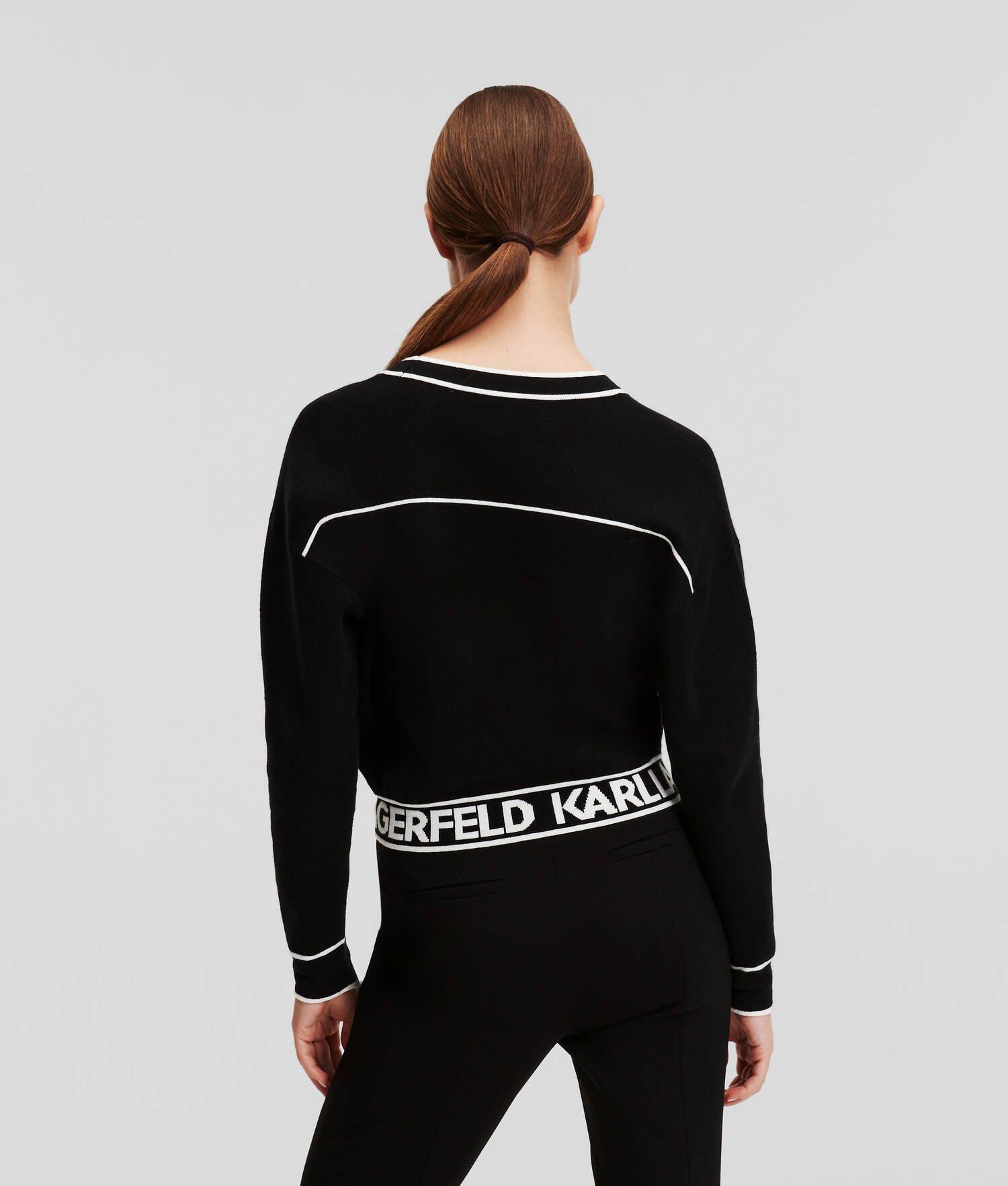 CROPPED KARL LOGO CARDIGAN Product Image