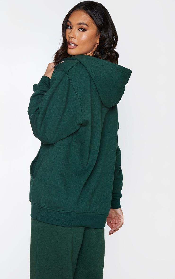 Dark Green Oversize Sweat Hoodie Product Image