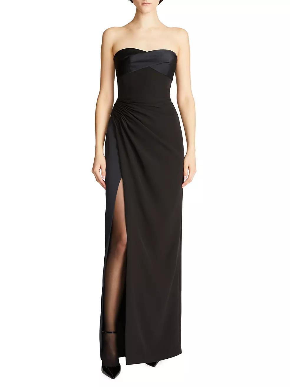 Esther Strapless Crepe & Satin Gown Product Image