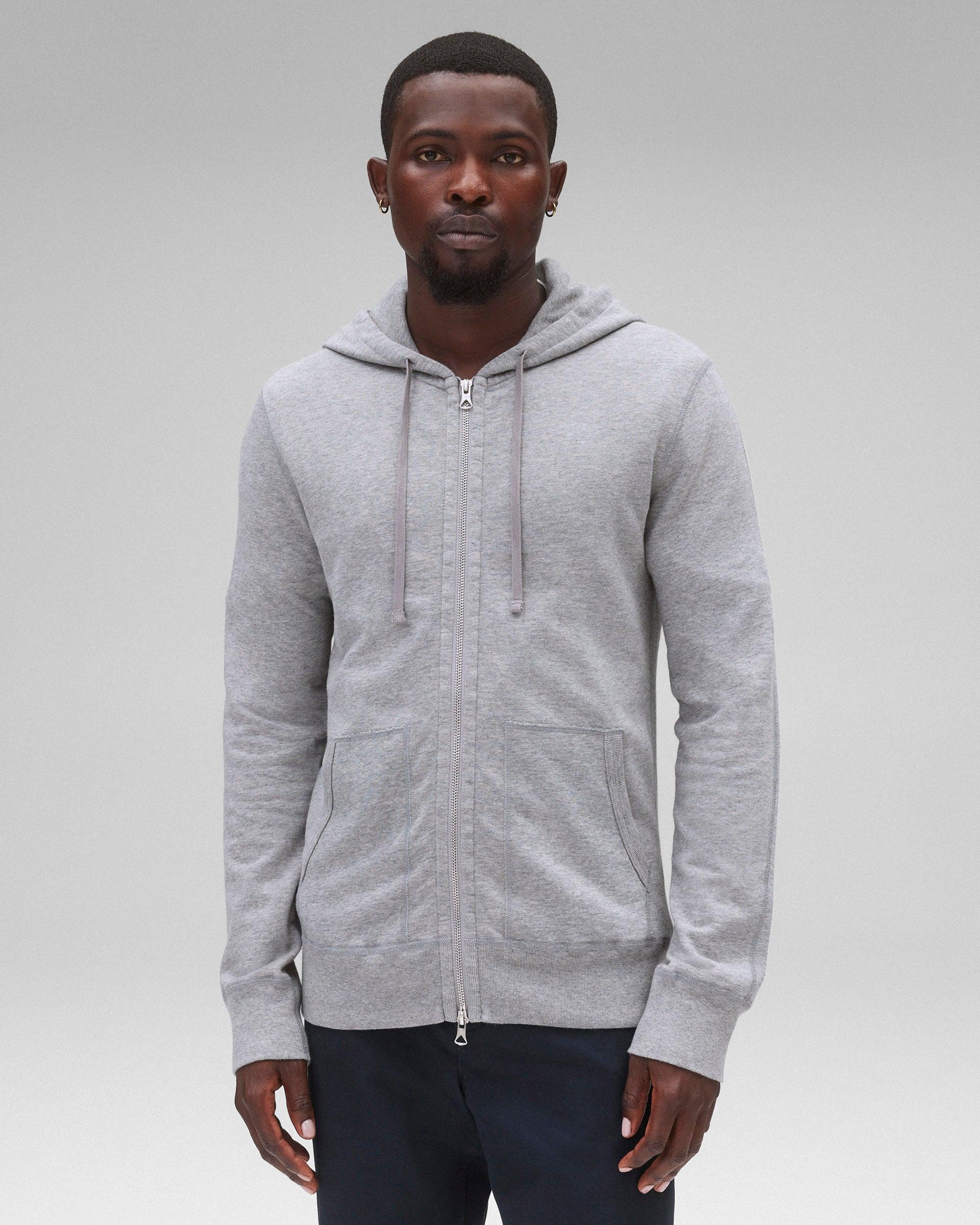 Lightweight Terry Slim Zip Hoodie Male Product Image