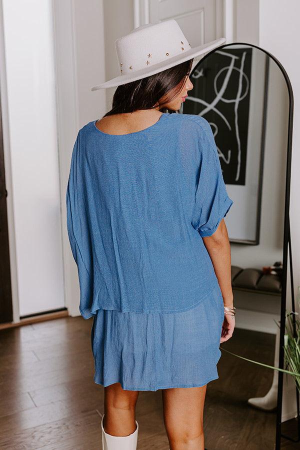 Tranquil Time Shift Top In Airy Blue Product Image