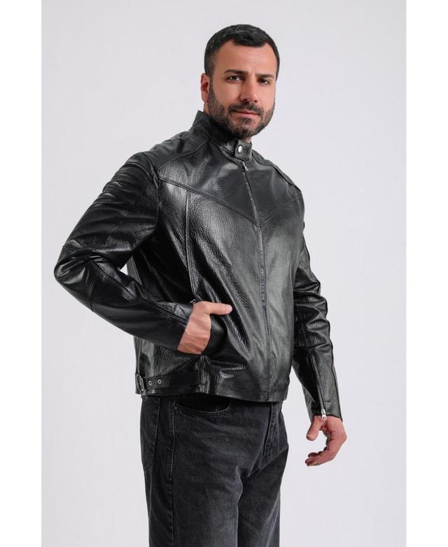 Furniq Uk Mens Leather Jacket Black Product Image