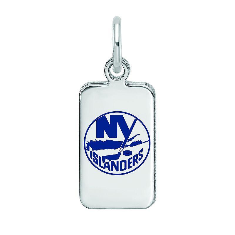 LogoArt Sterling Silver Enamel New York Islanders Tag Pendant, Womens Product Image