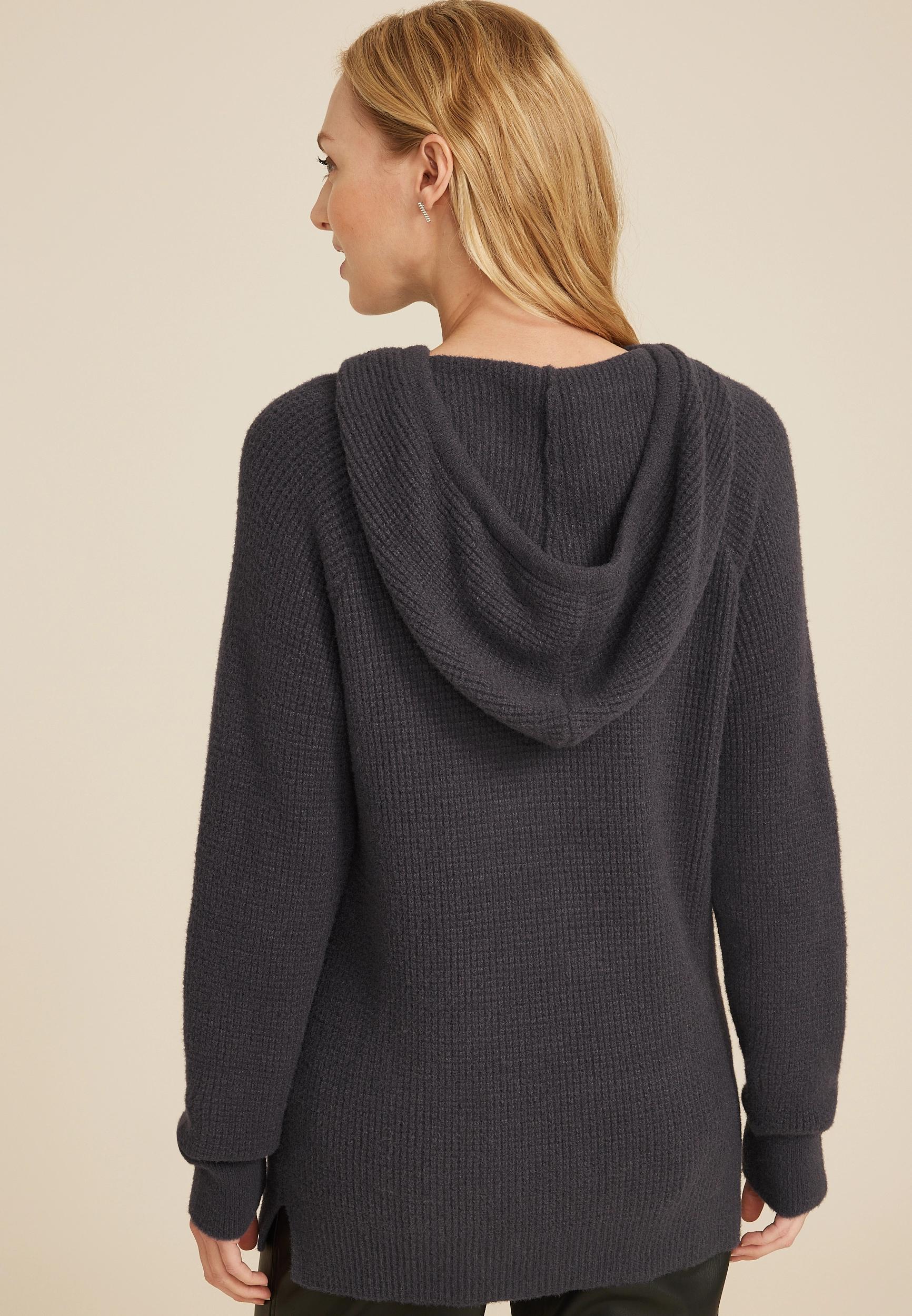 Waffle Knit Hooded Tunic Product Image