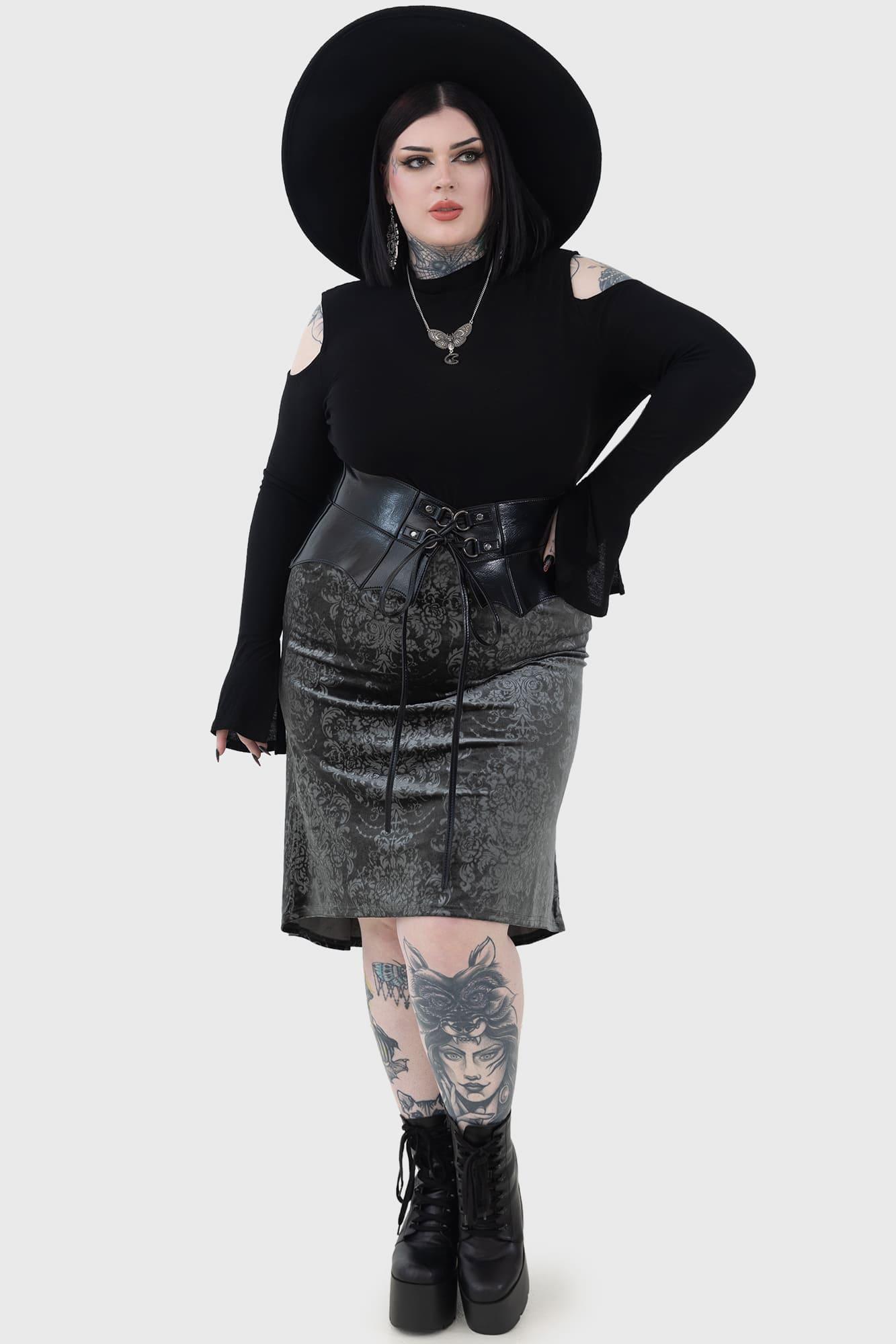 Haunted Lover Midi Skirt [PLUS] Female Product Image