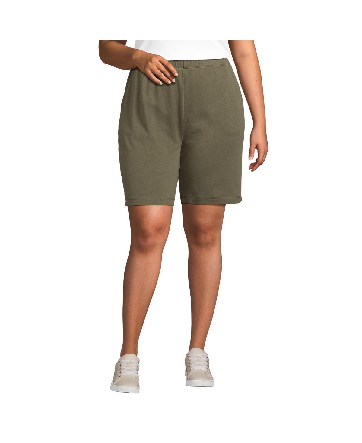 Plus Size Lands End Sport Knit Pull-On Shorts, Womens Product Image