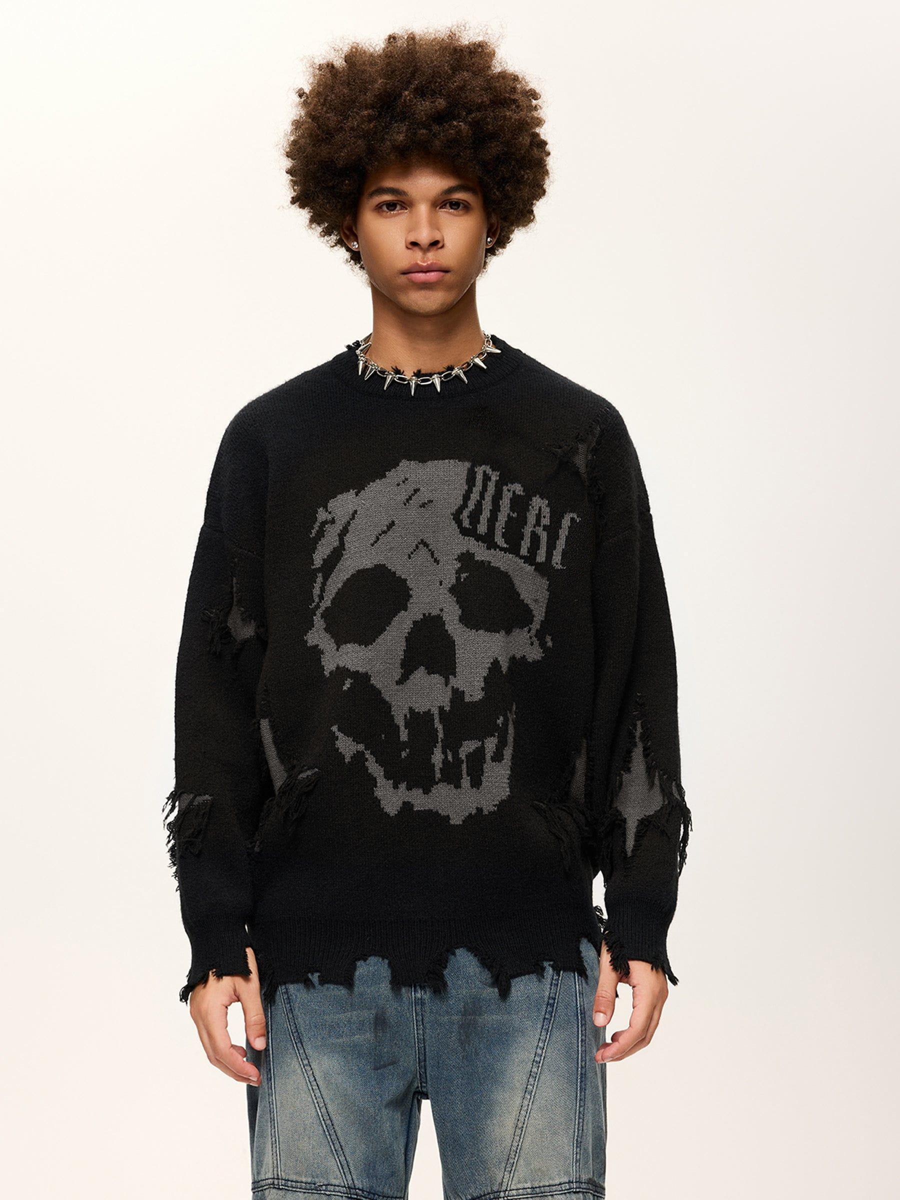 Aelfric Eden Distressed Skull Sweater Product Image