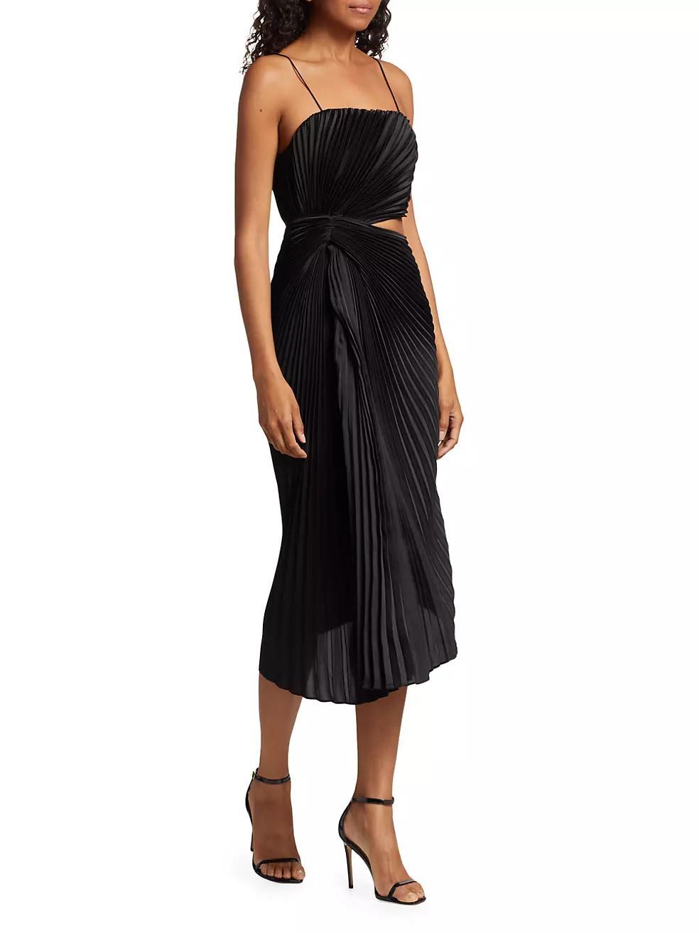 Fayeth Pleated Cut-Out Midi-Dress Product Image