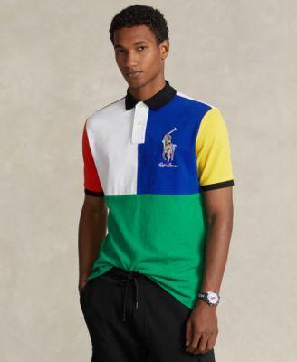 Mens Colorblocked Mesh Polo Shirt Product Image