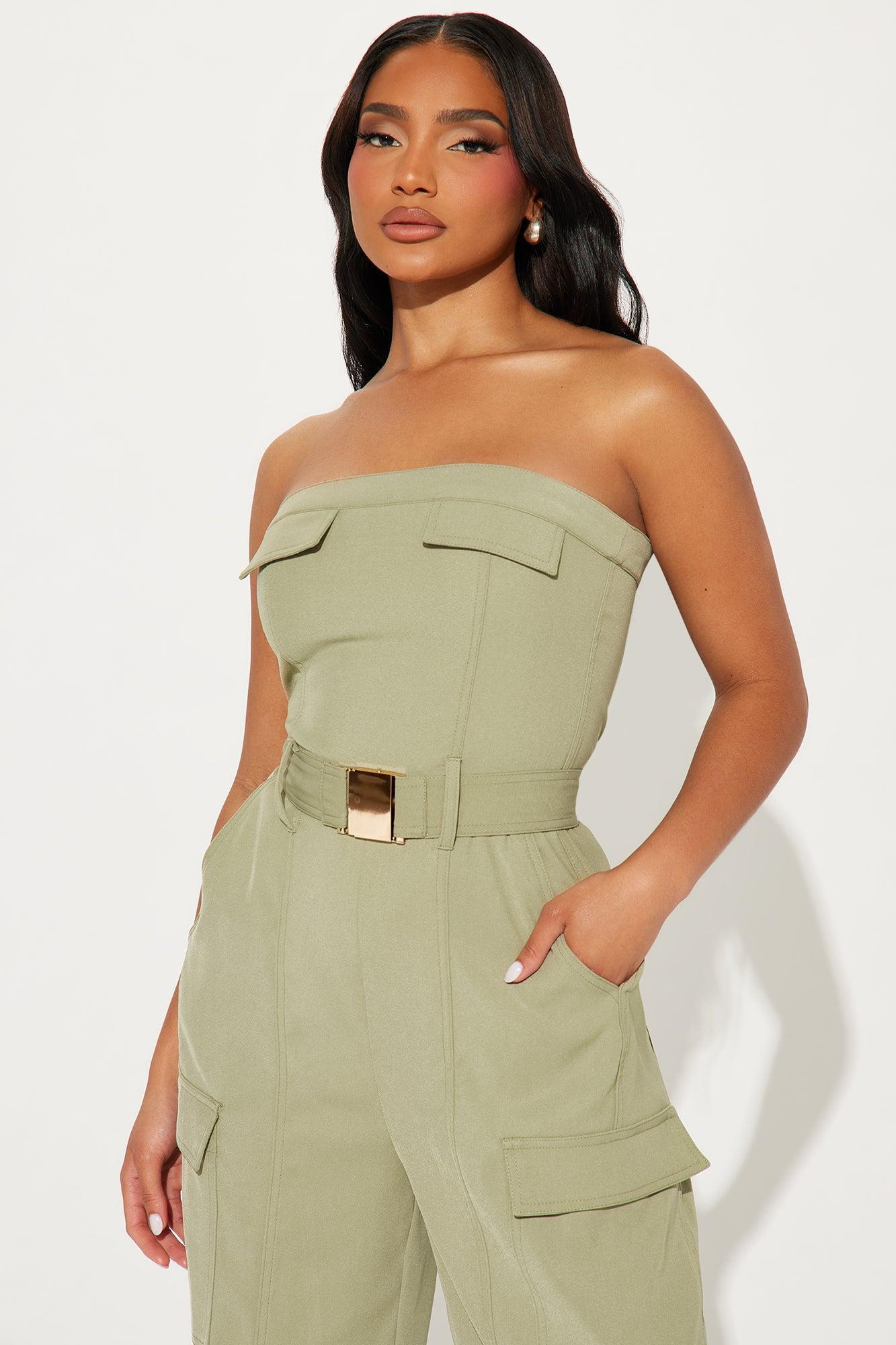 Just Your Style Jumpsuit  - Olive Product Image