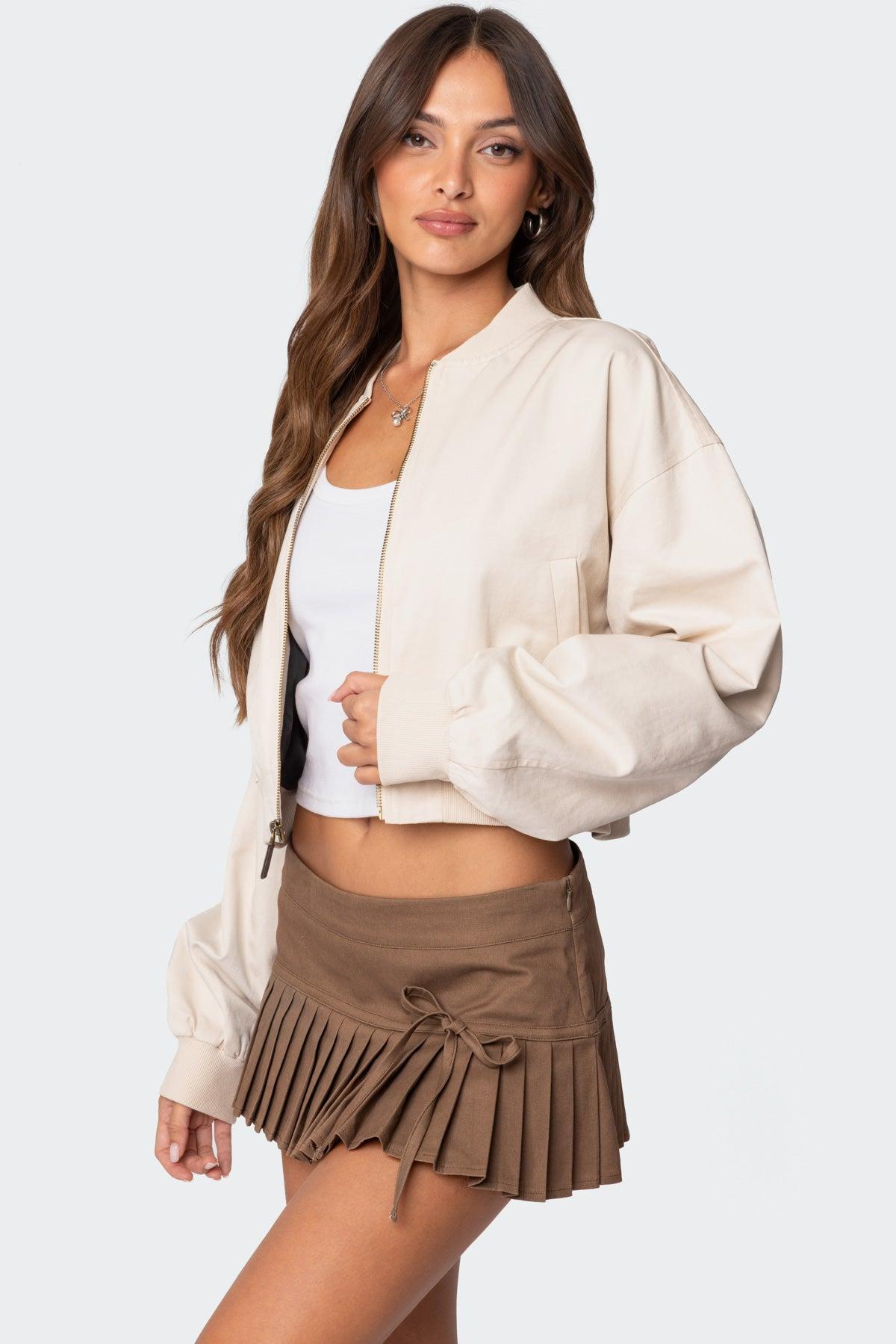 Zarria Cropped Bomber Jacket Product Image