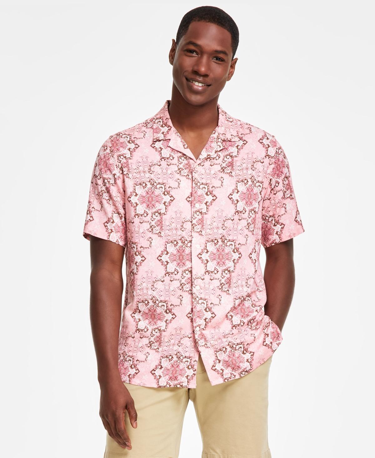 Club Room Mens Medallion-Print Camp-Collar Resort Shirt, Created for Macys Product Image