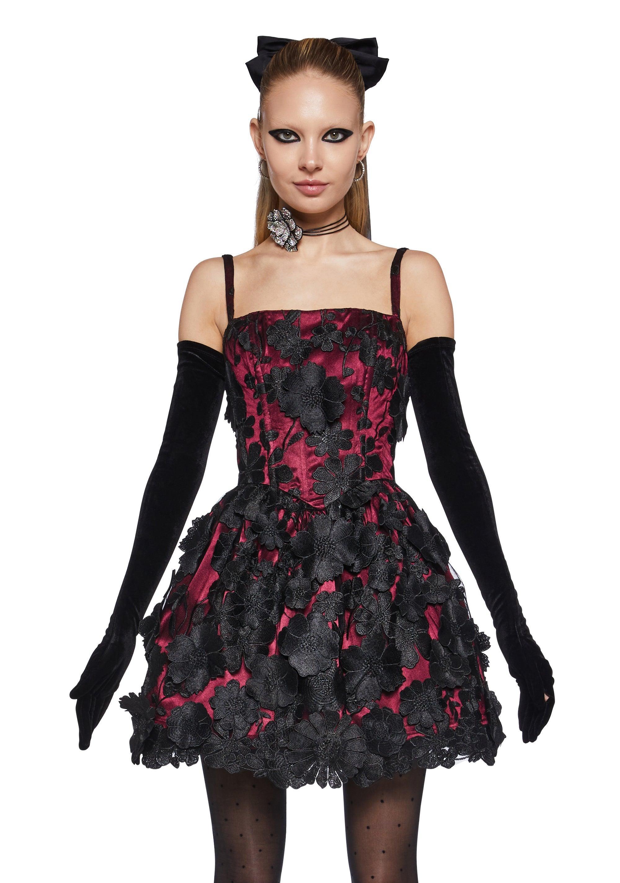 Satin Mesh 3D Floral Corset Dress Sugar Thrillz - Multi product image