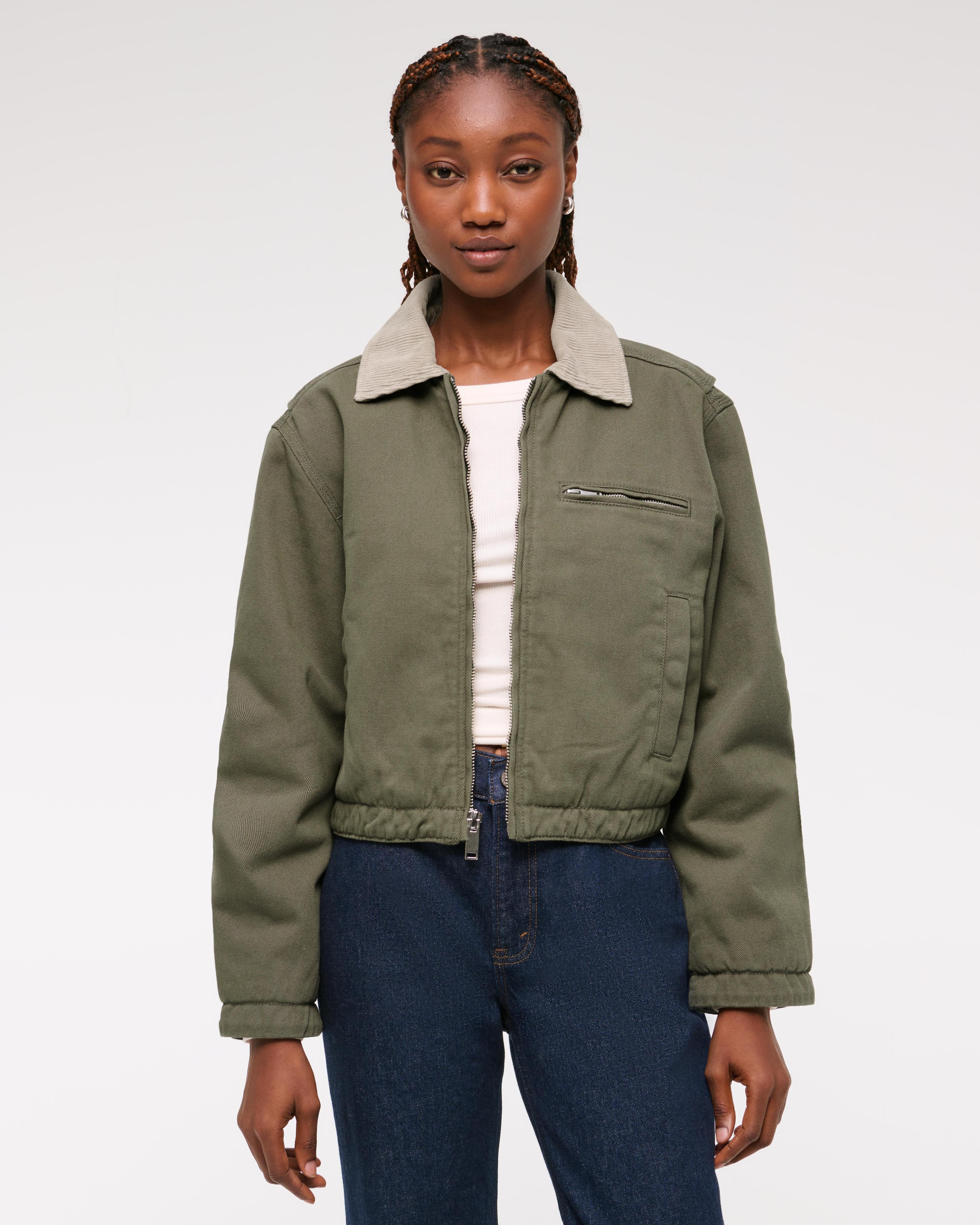 Cropped Twill Workwear Jacket product image