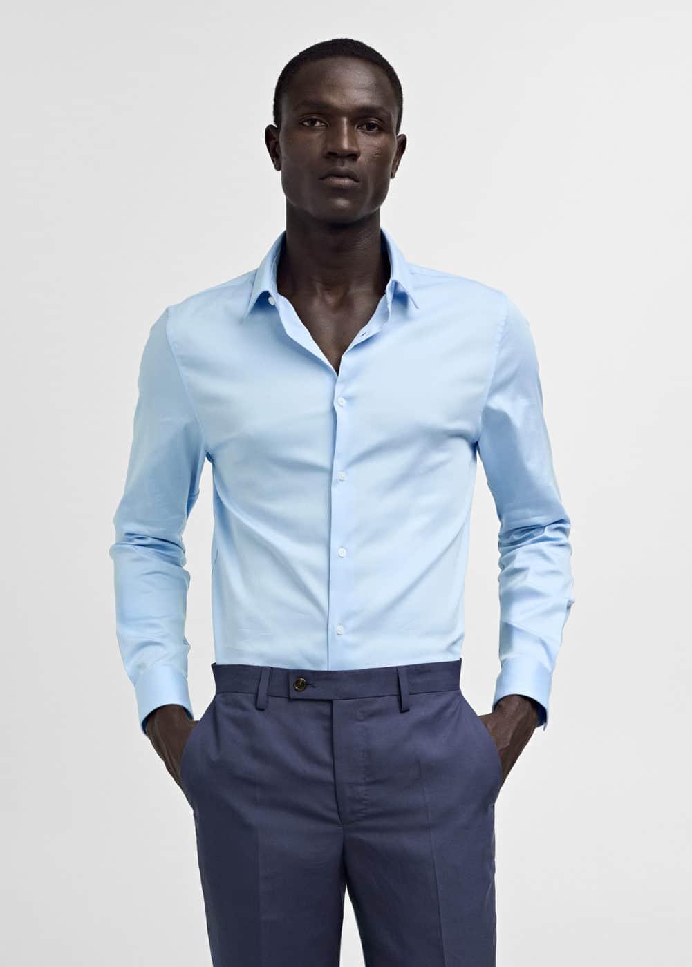 Mango Mens Super Slim-Fit Poplin Dress Shirt Product Image