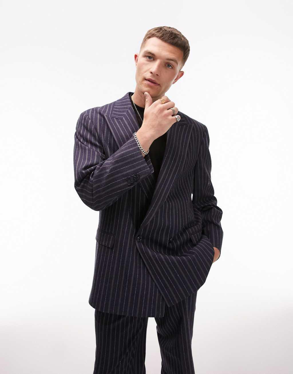 Topman boxy oversized wool mix suit jacket product image